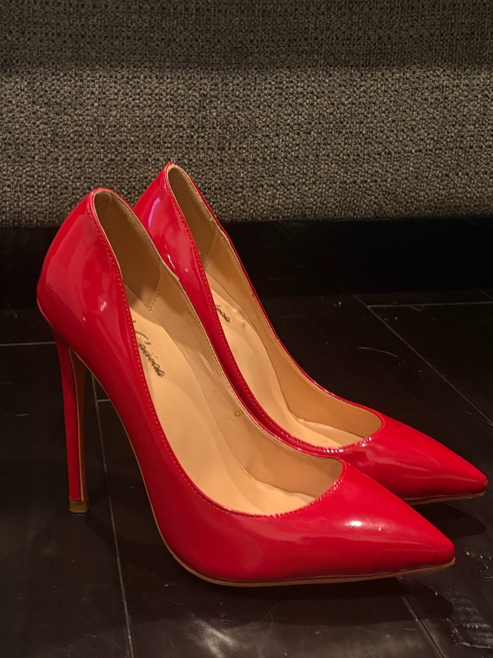 Women's Red Patent Pointed-Toe Stiletto Heels